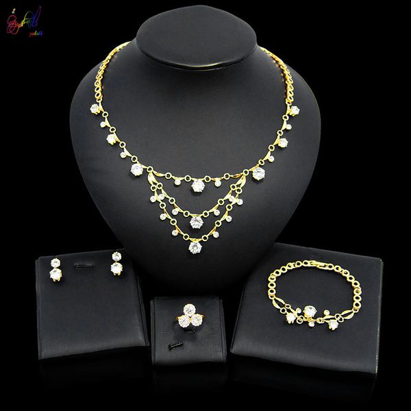 yulaili latest dubai gold necklace earrings bracelet ring for women engagement jewelry sets morocco fashion accessories, Black
yulaili latest dubai gold necklace earrings bracelet ring for women engagement jewelry sets morocco fashion accessories, Black