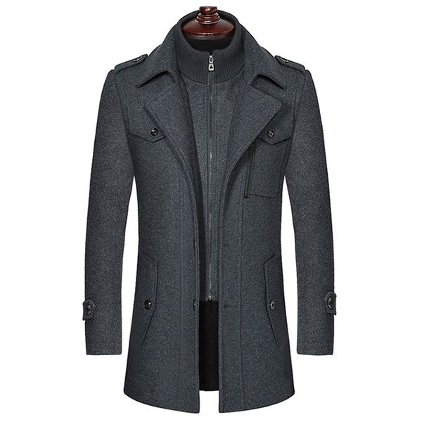 men's wool & blends 2021 designers clothes casual thicken men winter jacket good quality double collar design roupas masculino, Black
men's wool & blends 2021 designers clothes casual thicken men winter jacket good quality double collar design roupas masculino, Black