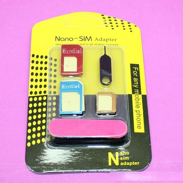 5 in 1 nano sim card adapters micro sim card sim card & tools for iphone 4g/5g/6g with retail box
5 in 1 nano sim card adapters micro sim card sim card & tools for iphone 4g/5g/6g with retail box