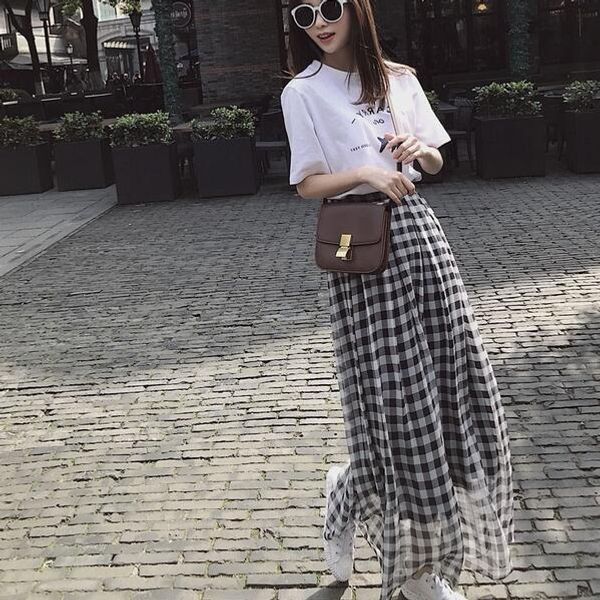 new plaid long skirt women cotton linen cotton skirts vintage casual women pleated maxi skirts stretch waist elegant dc124, Black
new plaid long skirt women cotton linen cotton skirts vintage casual women pleated maxi skirts stretch waist elegant dc124, Black