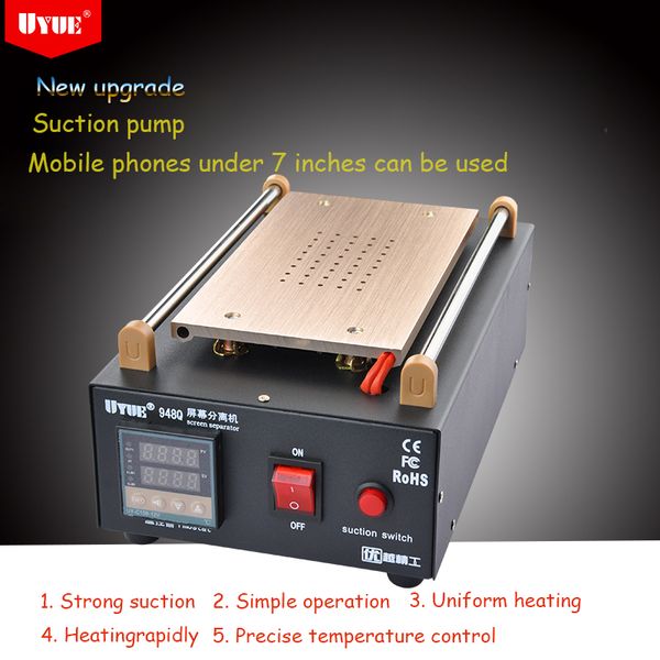 uyue 948q built-in pump vacuum separator glass lcd screen touch screen separator 7 inches mobile phone disassemble repair tool
uyue 948q built-in pump vacuum separator glass lcd screen touch screen separator 7 inches mobile phone disassemble repair tool