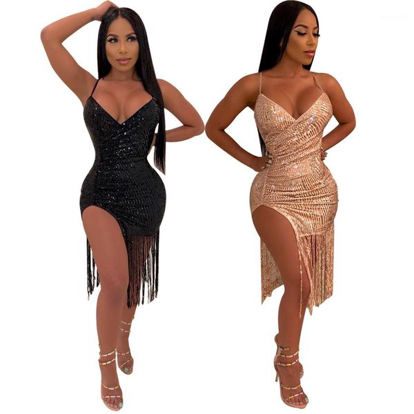 clothes 2020 womens designer dress sleeveless split tassel sequins v neck bodycon dresses fashion woman, Black;gray
clothes 2020 womens designer dress sleeveless split tassel sequins v neck bodycon dresses fashion woman, Black;gray