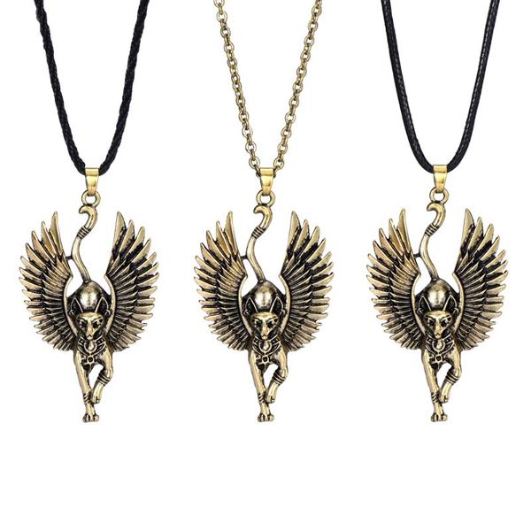 pendant necklaces ancient egyptian mythology cat god wing ethnic jewelry amulet female men's necklace, Silver
pendant necklaces ancient egyptian mythology cat god wing ethnic jewelry amulet female men's necklace, Silver