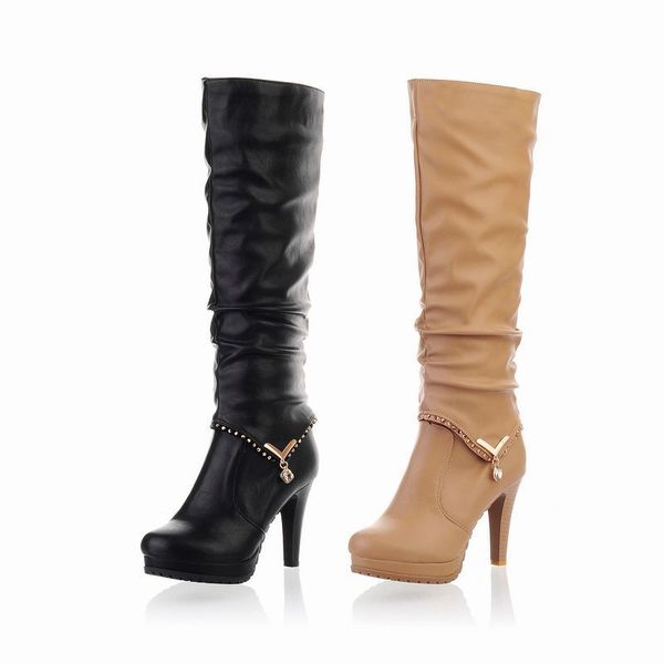 boots women thigh high pu leather over the knee long winter heels platform ladies shoes zapatos mujer plus size, Black
boots women thigh high pu leather over the knee long winter heels platform ladies shoes zapatos mujer plus size, Black