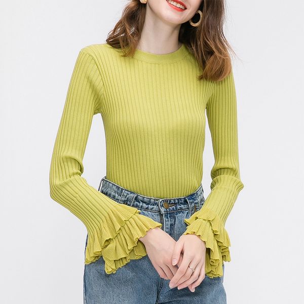 fannic autumn and winter lotus leaf sleeve head knitting round neck long sleeve sweater women, White;black
fannic autumn and winter lotus leaf sleeve head knitting round neck long sleeve sweater women, White;black