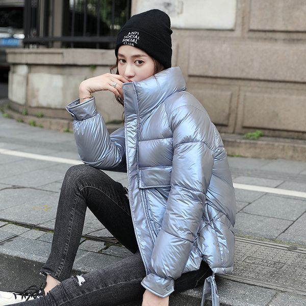 women's down & parkas puffer jacket women short stand collar glossy thick warm winter coat plus size 2021 parka loose bubble, Black
women's down & parkas puffer jacket women short stand collar glossy thick warm winter coat plus size 2021 parka loose bubble, Black
