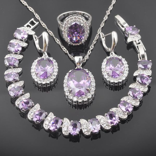 elegant purple crystal jewelry sets for women silver color cubic zirconia earrings pendant necklace rings bracelet qs0461
elegant purple crystal jewelry sets for women silver color cubic zirconia earrings pendant necklace rings bracelet qs0461