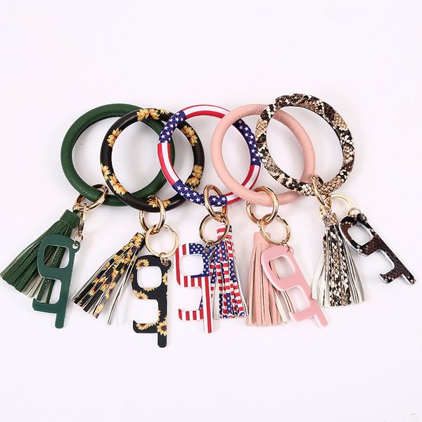 new contactless elevator button tool pu leather bracelet leopard print acrylic door opener edc pendant key chains, Black
new contactless elevator button tool pu leather bracelet leopard print acrylic door opener edc pendant key chains, Black