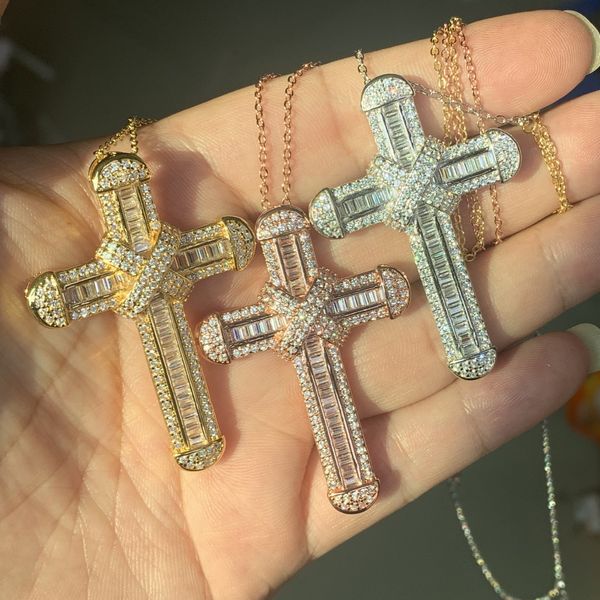 Top Selling Classical Jewelry Cross Pendant 925 Sterling Silver Full White Topaz CZ Diamond Gemstones Women Wedding Necklace Gift
Top Selling Classical Jewelry Cross Pendant 925 Sterling Silver Full White Topaz CZ Diamond Gemstones Women Wedding Necklace Gift