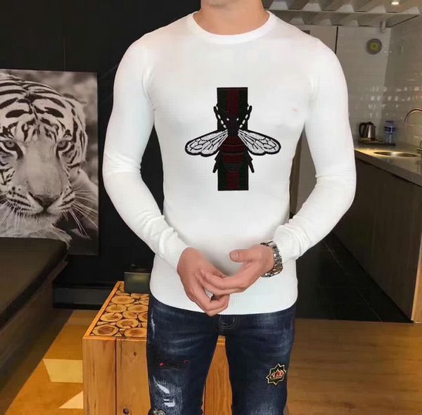 men's 2019 fashion men's tight sweater multicolor embroidered animal pattern fashion simple sweater men's comfortable pullove, White;black
men's 2019 fashion men's tight sweater multicolor embroidered animal pattern fashion simple sweater men's comfortable pullove, White;black
