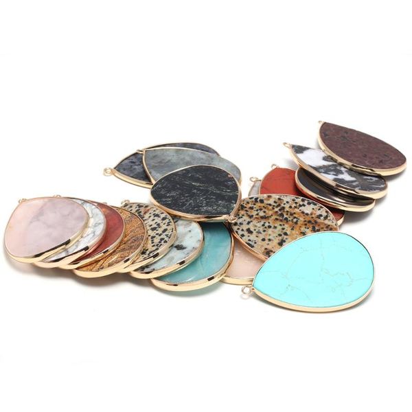 drop shape necklace pendants natural stone crystal turquoises charms pendant for jewelry making diy necklace earring 37x55mm, Bronze;silver
drop shape necklace pendants natural stone crystal turquoises charms pendant for jewelry making diy necklace earring 37x55mm, Bronze;silver