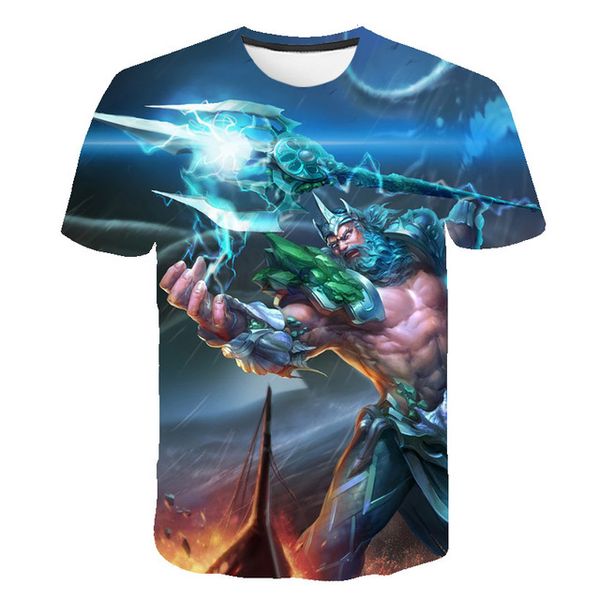 anime cartoon poseidon cosplay 3d print shirts harajuku humor oversized men clothing