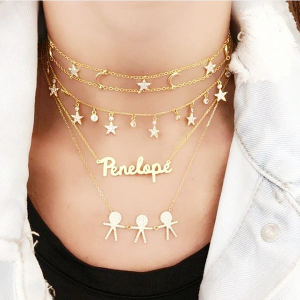 chains 2021 fashion moon star charm choker necklace gold color double chain custom collar for women party wedding jewelry elf, Silver
chains 2021 fashion moon star charm choker necklace gold color double chain custom collar for women party wedding jewelry elf, Silver