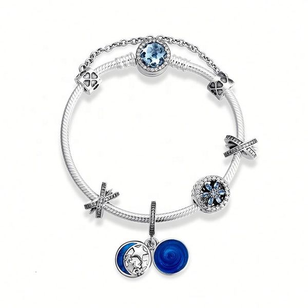 real 925 sterling silver charm blue zircon bead bracelet with blue star moon pendant fashion jewelry woman accessories sale
real 925 sterling silver charm blue zircon bead bracelet with blue star moon pendant fashion jewelry woman accessories sale