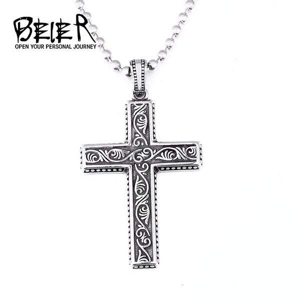 beier 316l stainless steel cross pendant & necklace for man women fashion jewelry bp8-126, Silver
beier 316l stainless steel cross pendant & necklace for man women fashion jewelry bp8-126, Silver