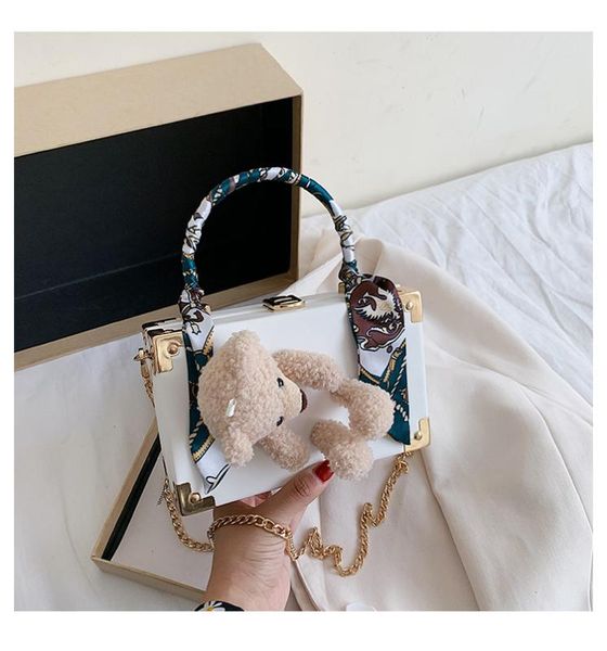 fashion scarves handle box design women bear party clutch bag shoulder chain purse handbags female scarf tote bag crossbody
fashion scarves handle box design women bear party clutch bag shoulder chain purse handbags female scarf tote bag crossbody