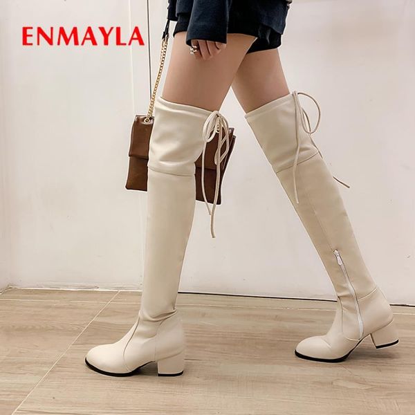 enmayla zipper round toe lace-up beige winter boots women square heel high pu over the knee high boots solid short plush shoes, Black
enmayla zipper round toe lace-up beige winter boots women square heel high pu over the knee high boots solid short plush shoes, Black