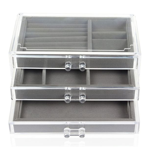 drawers jewelry organizer box for necklaces case 3 layers earring storage display tray ring makeup holder bin mx200810, Black;white
drawers jewelry organizer box for necklaces case 3 layers earring storage display tray ring makeup holder bin mx200810, Black;white