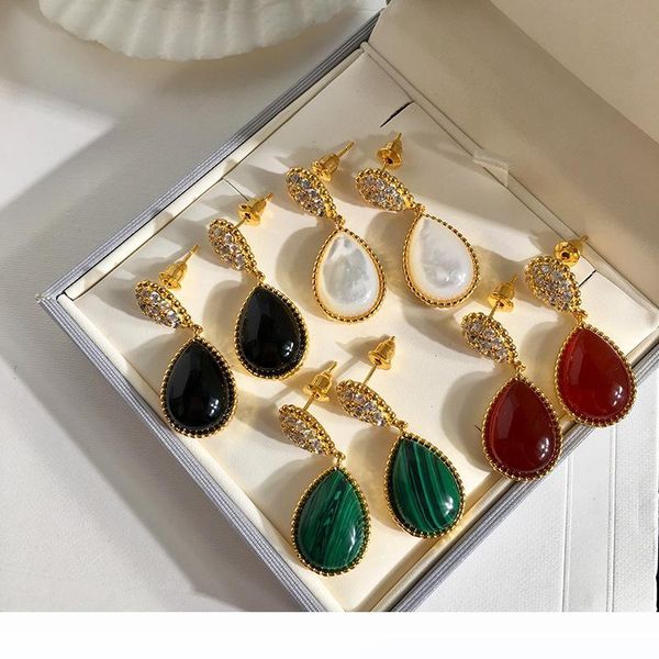 gold plated stone white black red green teardrop earrings for women new arrival selling luxury fashion copper jewelry, Silver
gold plated stone white black red green teardrop earrings for women new arrival selling luxury fashion copper jewelry, Silver