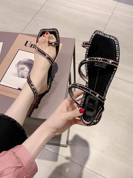 summer new korean style crystal fashion all-match toe covering fairy style roman shoes, Black
summer new korean style crystal fashion all-match toe covering fairy style roman shoes, Black
