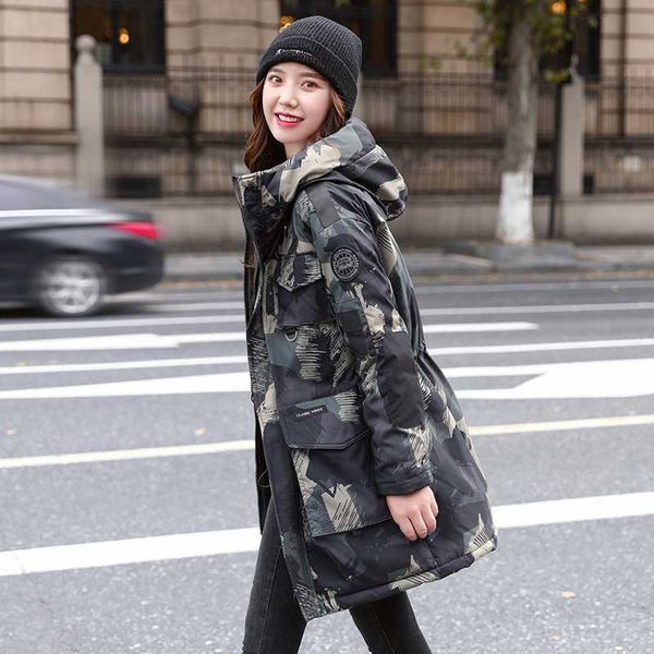 women's down & parkas camouflage pattern winter jacket hooded slim long female stand collar plus size cotton padded thick casual coats, Black
women's down & parkas camouflage pattern winter jacket hooded slim long female stand collar plus size cotton padded thick casual coats, Black