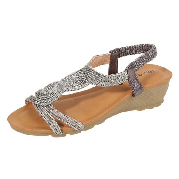 bohemian sandals women girls wedges crystal elastic band beach shoes casual outside ladies sandals, Black
bohemian sandals women girls wedges crystal elastic band beach shoes casual outside ladies sandals, Black