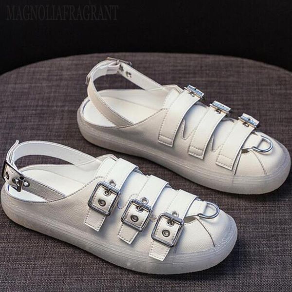 women's sandals summer new genuine leather ladies shoes metal belt buckle sandals women flats retro style mother shoes hy724, Black
women's sandals summer new genuine leather ladies shoes metal belt buckle sandals women flats retro style mother shoes hy724, Black