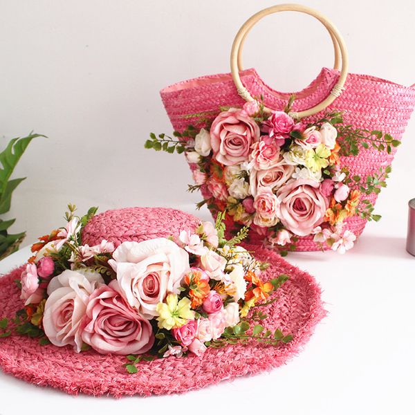 women nature raffia straw hat lady casual flower panama gorros holiday beach handmade sun hat +handbag tote bag set, Blue;gray
women nature raffia straw hat lady casual flower panama gorros holiday beach handmade sun hat +handbag tote bag set, Blue;gray