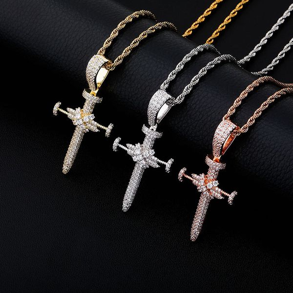 роскошные bling циркон ожерелья street fashion punk мужчины женщины 18k золото родием nail крест кулон hip hop ожерелья, Silver
роскошные bling циркон ожерелья street fashion punk мужчины женщины 18k золото родием nail крест кулон hip hop ожерелья, Silver