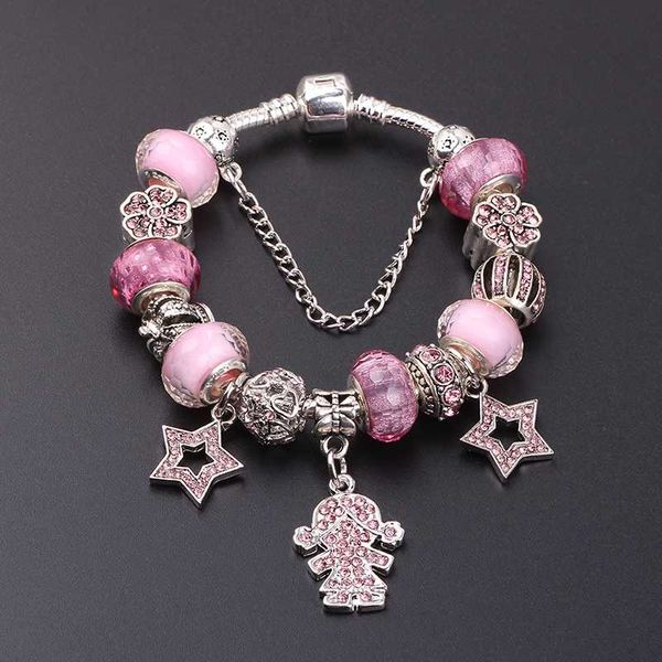 couqcy original charm bracelet with star heart girl enamel beads antique silver color women glass bracelet fit women jewelry, Black
couqcy original charm bracelet with star heart girl enamel beads antique silver color women glass bracelet fit women jewelry, Black