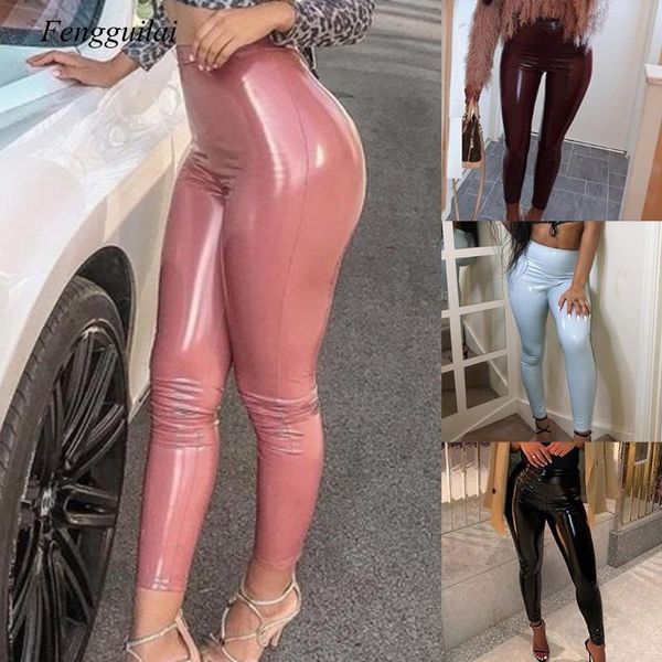 women pu leather legging pants skinny elastic high waist lady legging slim fitness ankle faux leather pants leggins, Black
women pu leather legging pants skinny elastic high waist lady legging slim fitness ankle faux leather pants leggins, Black