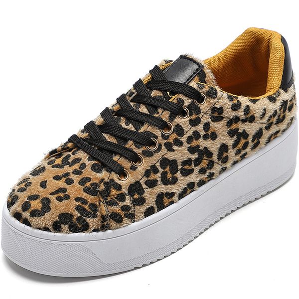 cuddlyiipanda spring autumn women casual shoes fashion design loafers leopard pattern sneakers platform flats harajuku shoes, Black