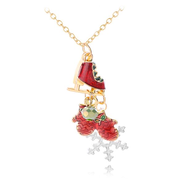 cute cartoon red skates small christmas gloves snowflake pendant necklace gold red color matching christmas gift accessories, Silver
cute cartoon red skates small christmas gloves snowflake pendant necklace gold red color matching christmas gift accessories, Silver