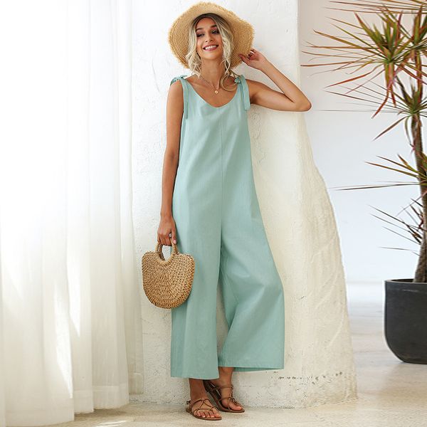 New Women Casual Overalls Sexy Backless Loose Solid color Womens Jumpsuits summer Beach Bandage Jumpsuit For female
New Women Casual Overalls Sexy Backless Loose Solid color Womens Jumpsuits summer Beach Bandage Jumpsuit For female