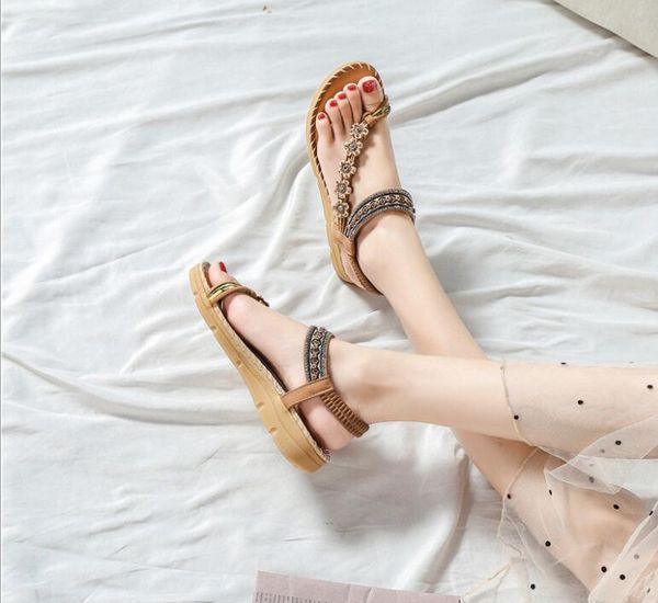 female sandals fashion new woman summer new large thick bottom sandals for women antiskid comforta summer shoes cincise pu, Black