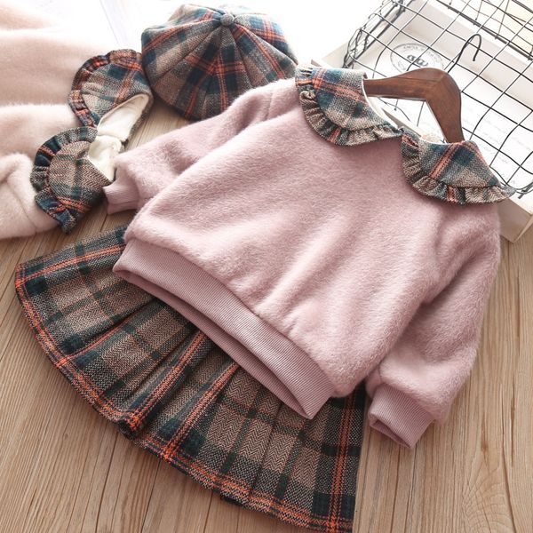 new baby winter autumn girl garment plaid plush long sleeve sweater pullover skirt two piece children clothing suit outwear suitx1019, White
new baby winter autumn girl garment plaid plush long sleeve sweater pullover skirt two piece children clothing suit outwear suitx1019, White
