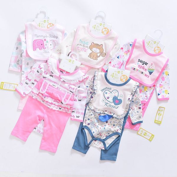2019 clothing sets cotton baby girl clothes newborn bodysuits boy suit 4pcs long sleeve infant rompers+trousers+socks+bib y200807, White
2019 clothing sets cotton baby girl clothes newborn bodysuits boy suit 4pcs long sleeve infant rompers+trousers+socks+bib y200807, White