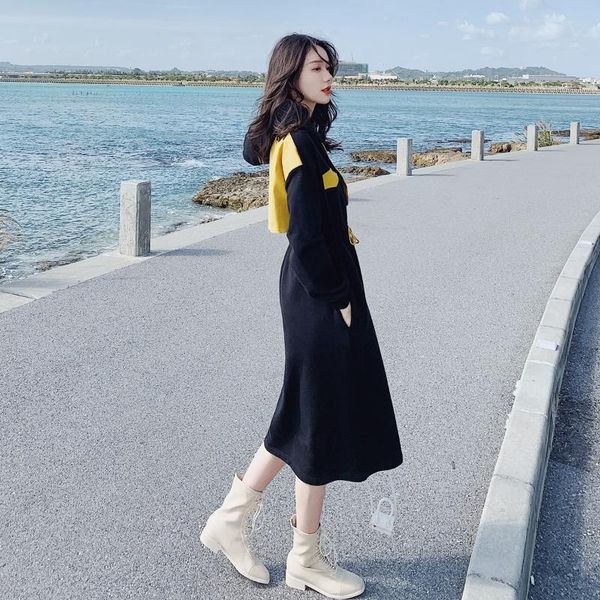 women's hoodies & sweatshirts ins funny sense of design black yellow contrast color joint over-the-knee loose-fit drawstring waist hugg
women's hoodies & sweatshirts ins funny sense of design black yellow contrast color joint over-the-knee loose-fit drawstring waist hugg