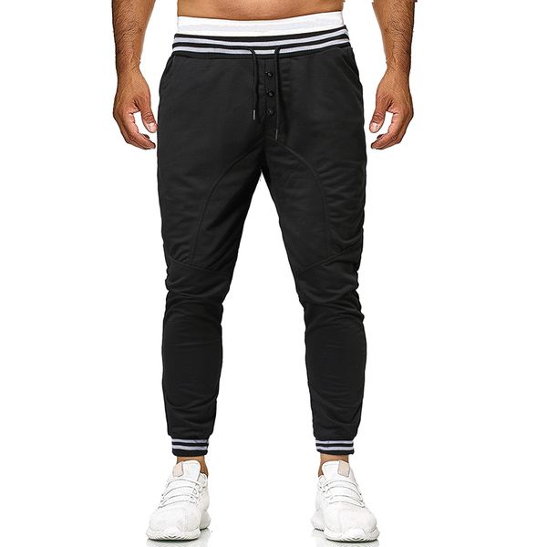 new european men's fashion rib stitching lace waist small leg casual pants sale, Black
new european men's fashion rib stitching lace waist small leg casual pants sale, Black