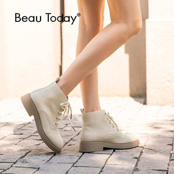 beautoday ankle boots women genuine cow leather lace-up round toe platform fashion lady winter shoes handmade 03618, Black
beautoday ankle boots women genuine cow leather lace-up round toe platform fashion lady winter shoes handmade 03618, Black