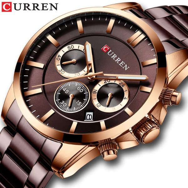 curren watch men sport chronograph analog watch mens waterproof steel strap quartz man clock relogio masculino, Slivery;brown
curren watch men sport chronograph analog watch mens waterproof steel strap quartz man clock relogio masculino, Slivery;brown