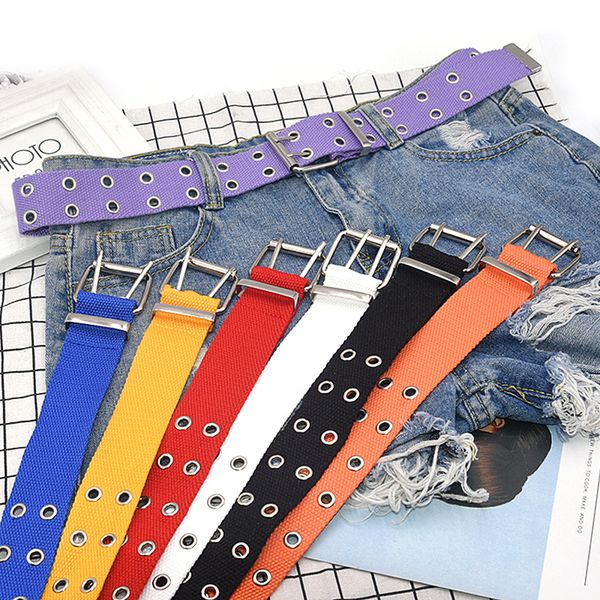 double grommet hole buckle belt wide canvas web belt female male waist strap belts for women men jeans, Black;brown
double grommet hole buckle belt wide canvas web belt female male waist strap belts for women men jeans, Black;brown