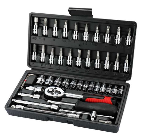 46pcs multifunctional professional steel socket wrench tool set car repair toolbox automobile and motorcycle tools
46pcs multifunctional professional steel socket wrench tool set car repair toolbox automobile and motorcycle tools