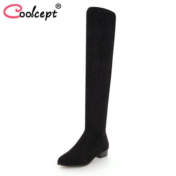 boots coolcept plus size 33-48 women thigh high fashion warm fur shoes woman round toe flats winter zipper long boot, Black
boots coolcept plus size 33-48 women thigh high fashion warm fur shoes woman round toe flats winter zipper long boot, Black