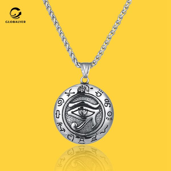 retro eye of horus pendant personality constellation necklace creative punk male eye of titanium steel pendant 281, Silver
retro eye of horus pendant personality constellation necklace creative punk male eye of titanium steel pendant 281, Silver