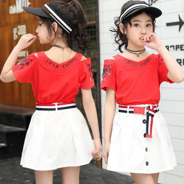 summer clothes set children with short sleeves v-neck shirt+skirt+belt 3pcs suit for 4-12yrs kids girls clothing sets kg-391, White
summer clothes set children with short sleeves v-neck shirt+skirt+belt 3pcs suit for 4-12yrs kids girls clothing sets kg-391, White