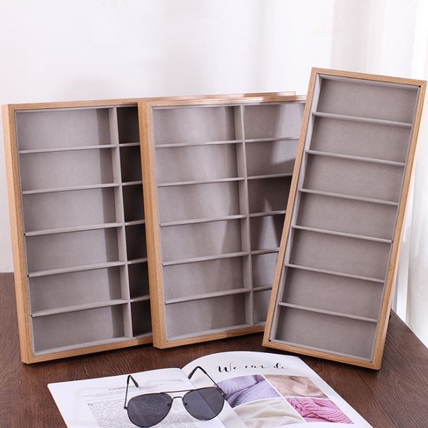 high grade modern 7/12/18 grids eyeglass wood flannel sunglasses eye glasses storage display stand holder case wardrobe mx200810, Black
high grade modern 7/12/18 grids eyeglass wood flannel sunglasses eye glasses storage display stand holder case wardrobe mx200810, Black