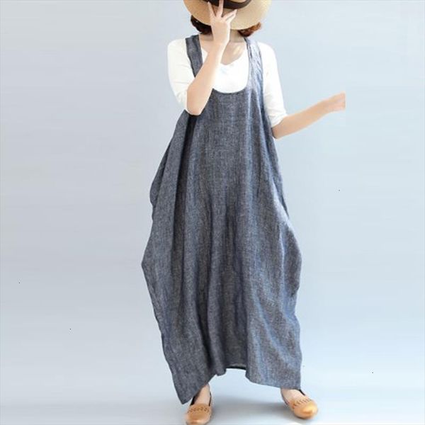 women 2020 summer straps sleeveless solid baggy backless long dungarees dress cotton linen party beach vestido plus size designer clothes, Black;gray
women 2020 summer straps sleeveless solid baggy backless long dungarees dress cotton linen party beach vestido plus size designer clothes, Black;gray