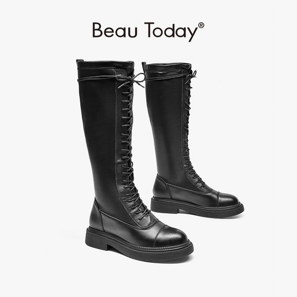 boots beautoday knee high women cow leather pu long lace-up round toe winter lady motorcycle shoes handmade 01513, Black
boots beautoday knee high women cow leather pu long lace-up round toe winter lady motorcycle shoes handmade 01513, Black