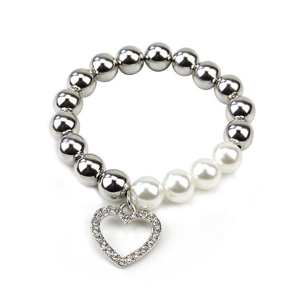 charm bracelets silver color metal beads imitaion pearl rhinestore heart women creative valentine's day present for girl sl20025, Golden;silver
charm bracelets silver color metal beads imitaion pearl rhinestore heart women creative valentine's day present for girl sl20025, Golden;silver